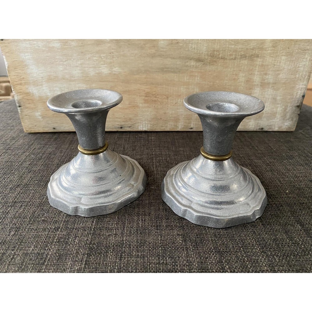 Set Of 2: Vtg Small Candlesticks Wilton Columbia PA. 3.25" Tall, Petite